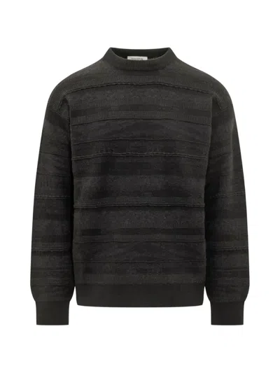 Laneus Crew-neck Striped Sweater In Black