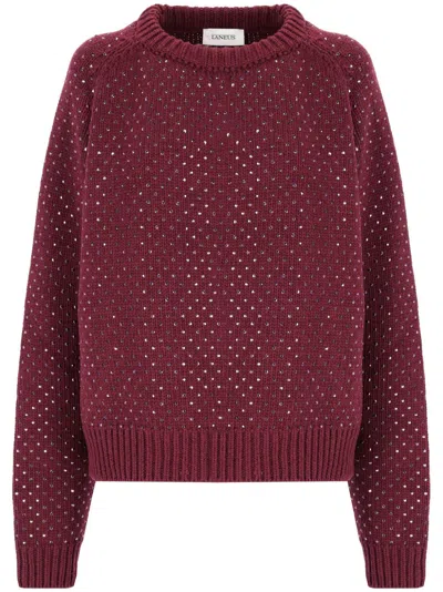Laneus Crystal-embellished Jumper In Red