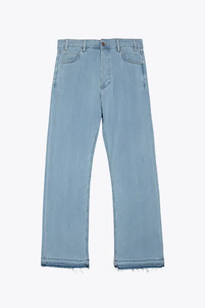 Laneus Denim 5/pockets Trousers Man Light Blue Chambray Denim Trouser - Denim 5/pockets Trousers In Denim Chiaro