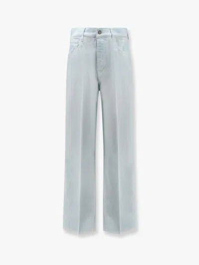 Laneus Denim Trouser With Rewashed Effect In Blue