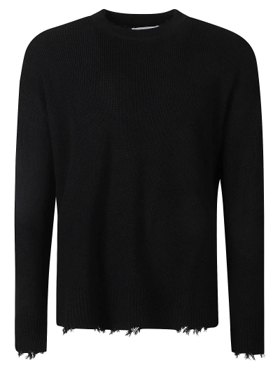 Laneus Destroyed Knitted Sweatshirt In Black