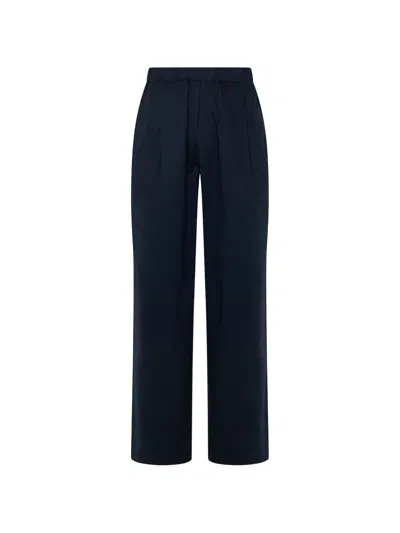 Laneus Detail-embroidered Trousers In Blue