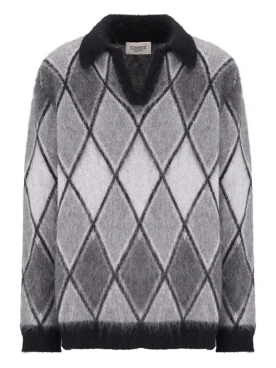 Laneus Diamond-pattern Knitted Sweater In Multi