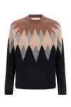 Laneus Diamond Pattern Knitwear In Earthy Tones In Multi