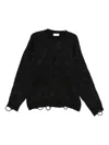 Laneus Distressed-finish Sweater In Black