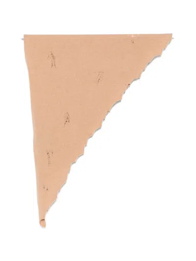 Laneus Distressed-effect Merino Scarf In Brown