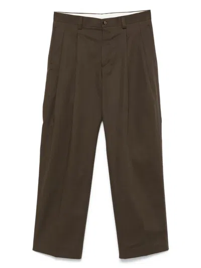 Laneus Double-pleat Trousers In 褐色