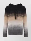 Laneus Gradient-effect Knitted Hoodie In Multicolour