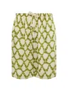 Laneus Drawstring Patterned Shorts In Green