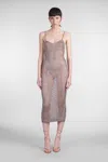 Laneus Vestito Lungo All'uncinetto Traforato In Multicolor