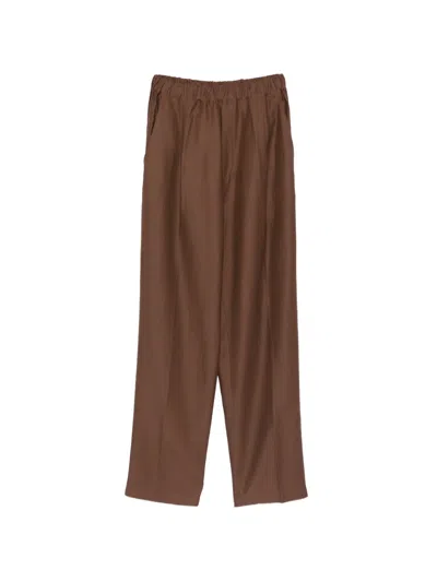 Laneus Elasticated Trousers In Brown