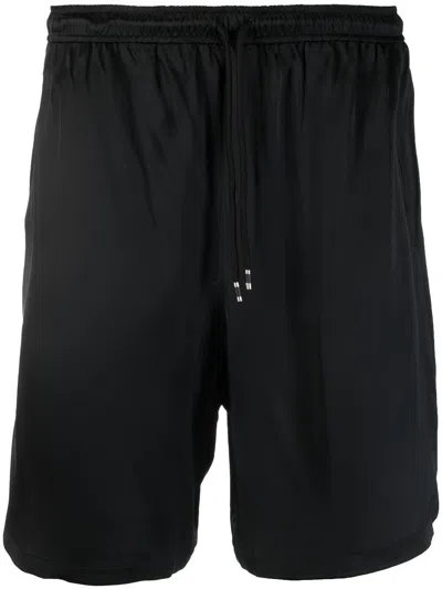 Laneus Elasticated-waistband Cotton Shorts In Black