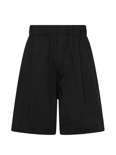 Laneus Elasticated-waistband Patch-pocket Shorts In Black