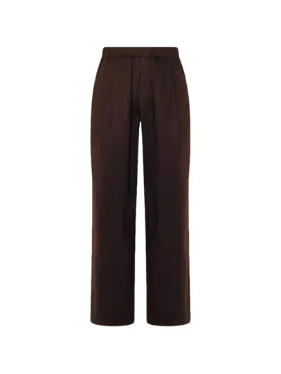 Laneus Elasticated-waistband Wide-leg Trousers In Burgundy