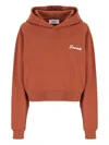 Laneus Embroidered-logo Hoodie In Brown