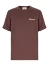 Laneus Embroidered-logo T-shirt In Brown