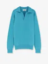 Laneus Extrafine Merino Wool And Cashmere Sweater In Blue