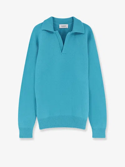 Laneus Extrafine Merino Wool And Cashmere Sweater In Blue