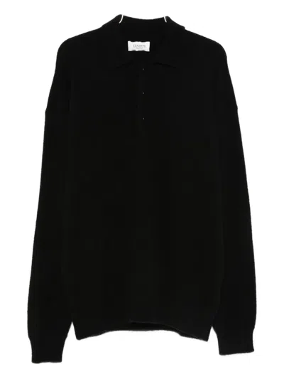 Laneus F5lamakp018 Buttoned Polo Shirt In Black