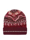 Laneus Fairisle-pattern Knitted Beanie Hat In Brown