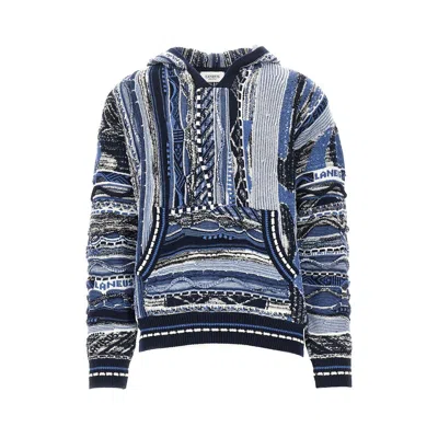 Laneus Felpa In Maglia Jacquard Con Cappuccio In Multi