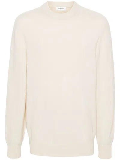 Laneus Crew-neck Knitted Sweater In White
