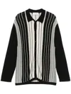 Laneus Viscose Blend Sweater Striped Pattern In Black