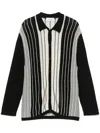 Laneus Viscose Blend Sweater Striped Pattern In Black