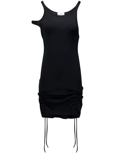 Laneus Fine-ribbed Dress In Black
