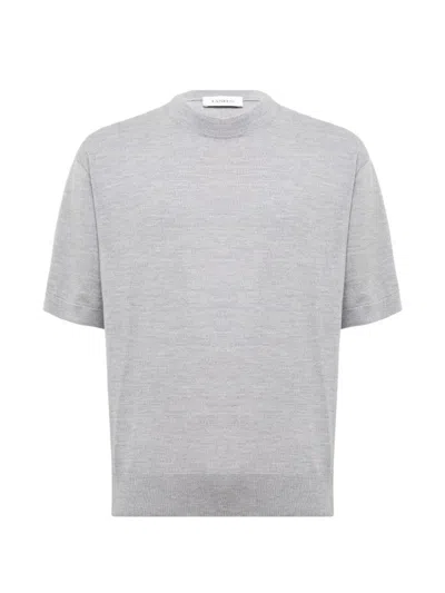 Laneus Fine-knit T-shirt In Gray