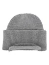 Laneus Flat-peak Virgin Wool Beanie In Grau