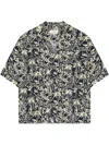 Laneus Viscose Short Sleeve Shirt In Black