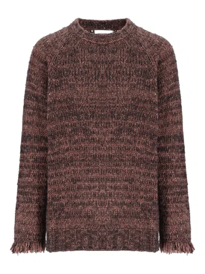 Laneus Fringed Crew-neck Sweater In Multi