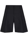 Shop Laneus Gabardine Bermuda Shorts In Black