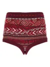 Laneus Geometric-pattern Shorts In Burgundy