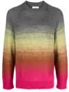 Laneus Multicolor Gradient Knit Sweater In Grey