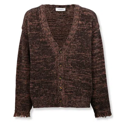 Laneus Gradient Mélange V-neck Cardigan In Brown