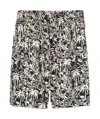 Laneus Palm Leaf Print Bermuda Shorts In Black
