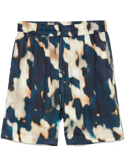 Laneus Graphic-print Bermuda Shorts In Blue