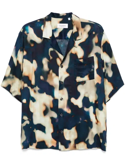 Laneus Viscose Short Sleeve Shirt In Multicolor