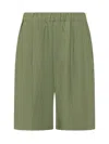 Laneus Green Solid Shorts In Green