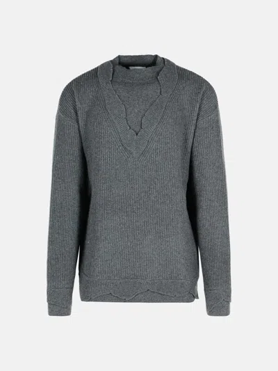 Laneus Grey Wool Blend Sweater In Gray