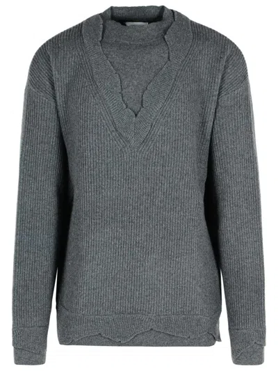 LANEUS GREY WOOL BLEND SWEATER