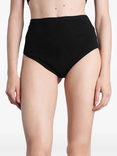 Laneus High-waisted Knitted Briefs In Black