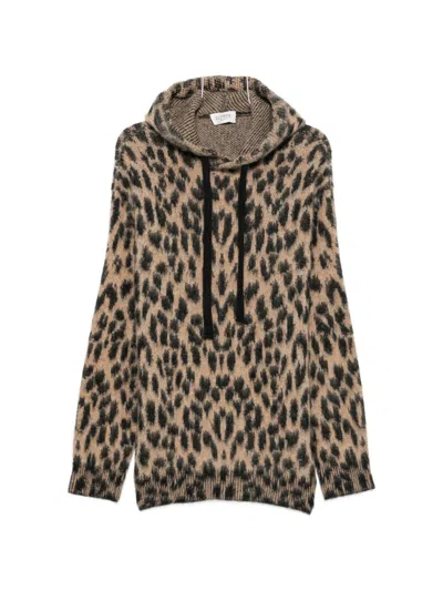 Laneus Hooded Sweatshirt With Drawstring In Brown