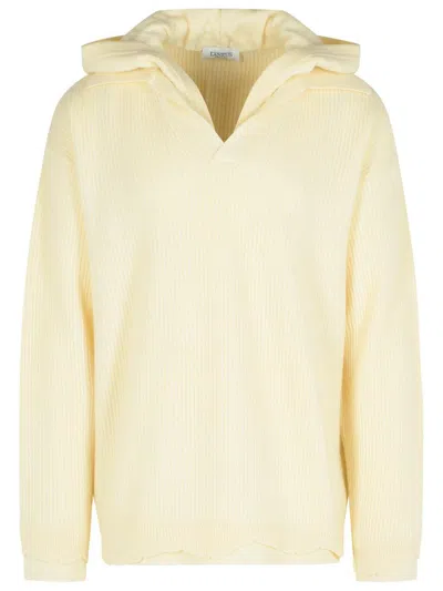 Laneus Ivory Wool Blend Sweater In Yellow