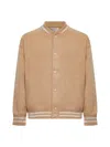 Laneus Knitted Bomber Jacket In Brown