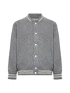 Laneus Knitted Bomber Jacket In Grey