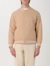 Laneus Knitted Bomber Jacket In Camel