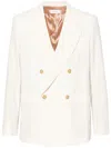 Laneus Peak-lapels Double-breasted Blazer In White